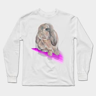 Gorgeous painting of a French lop bunny! Long Sleeve T-Shirt